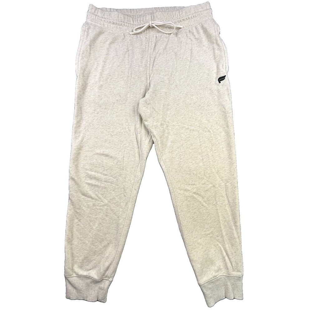 Fabletics The Go-To Sweatpant Joggers Mens XL Cream Gray Heather Zipper Pockets